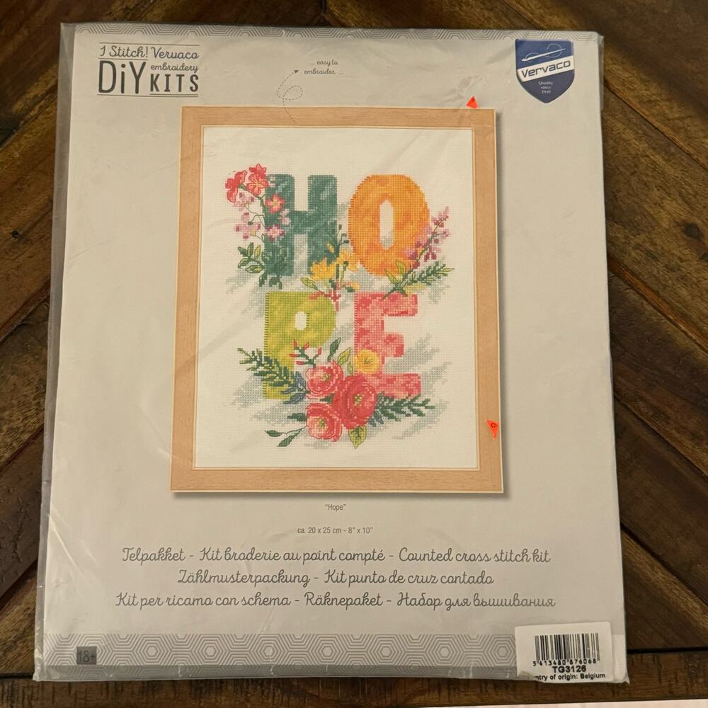 NEW Vervaco Hope Cross Stitch Kit Inspirational Cross-Stitch Kit NEW